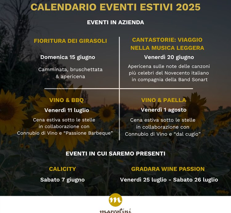 CALENDARIO EVENTI ESTIVI 2025